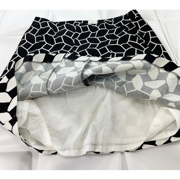 Talbots Sz 16 Pleat Front A Line Black White Texture Geometric Skirt Work Career - Picture 8 of 12